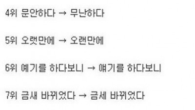 자주 틀리는 맞춤법 BEST10 “이것 말고도 많은데...”