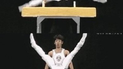 두 얼굴의 체조 선수, 유니폼에 또 얼굴이…‘오싹’